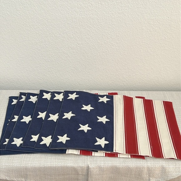 🇺🇸Pottery Barn🇺🇸 American Flag Cotton Placemats-Set of 6 - Picture 7 of 10